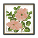 12 Months Flower Cross Stitch Printed Canvas DIY Needlework Set (June H428)