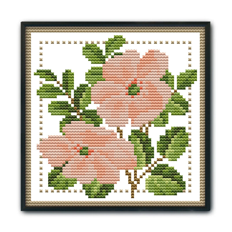 12 Months Flower Cross Stitch Printed Canvas DIY Needlework Set (June H428)