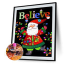 5D DIY Full Round Drill Diamond Painting Kit Santa Claus Wall Art Craft Gift