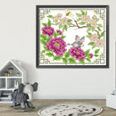Partial Embroidery Flower Butterfly 14CT Printed Cross Stitch Cotton Kit Decor