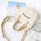 Letter Print Shoulder Satchel Handbags Canvas Women Crossbody Bags (White)