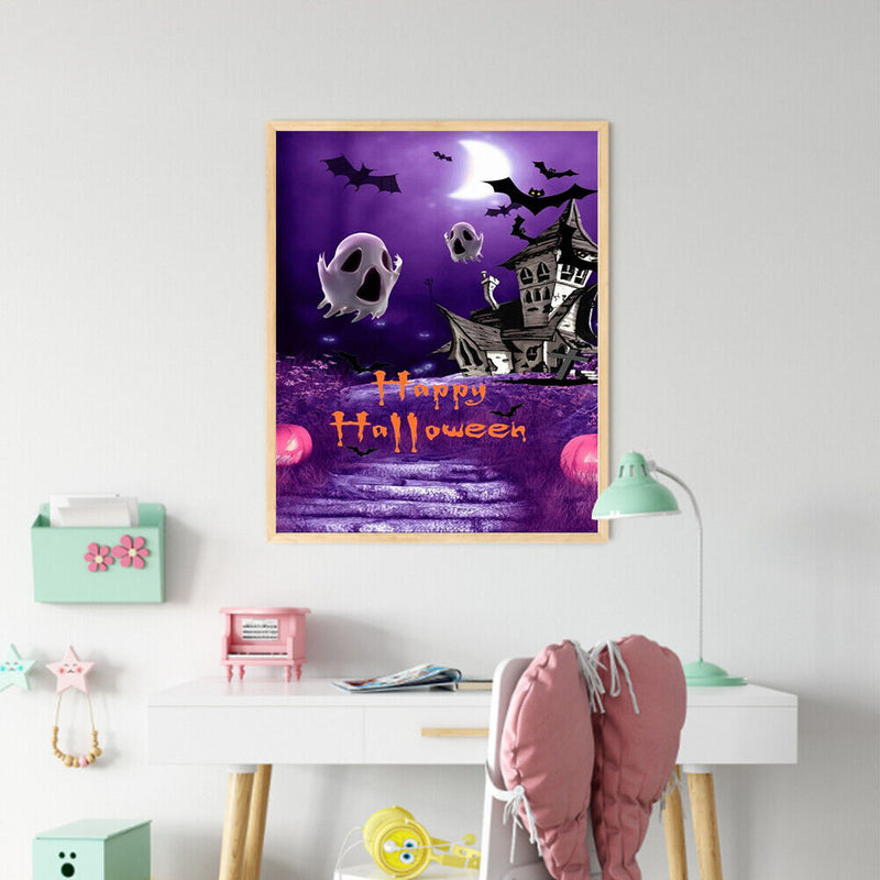 Halloween House Ghost Oil Paint By Numbers Kit Wall Decor 40x50cm (B1596 )
