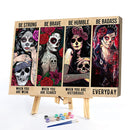 Frameless Lady Skeleton Oil Oil Paint By Numbers DIY Handmade Drawing On Canvas