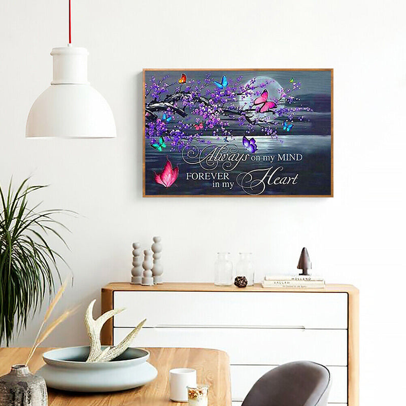 Letter Butterfly 5D DIY Full Square Diamond Painting Animal Mosaic Decor Artwork