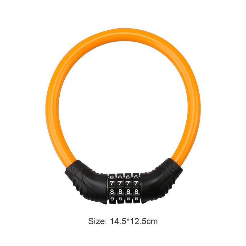 4 Digit Combination Bicycle Security Lock Anti Theft Cable Lock (Orange)