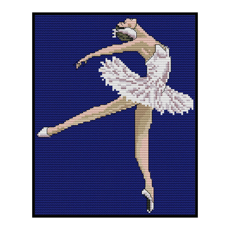14CT Full Cross Stitch Ballet Stamped DIY Kits Wall Art Crafts Home Decorations