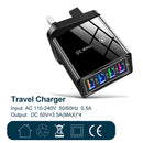 4 Ports Portable USB Charging Mobile Phone Chargers Wall Adapter (Black) Newly