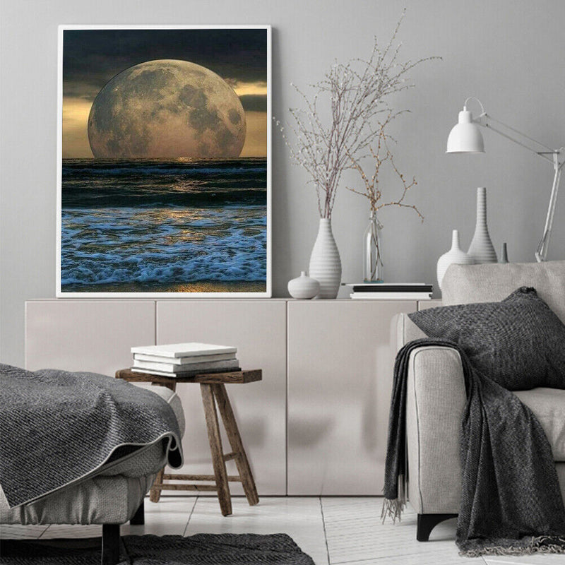 DIY Digital Picture Moon at Sea Frameless Painting By Number Handicraft for Gift
