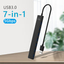 Portable USB2.0/3.0 HUB Multi USB Splitter 5Gbps High Speed 7 Ports USB Expander