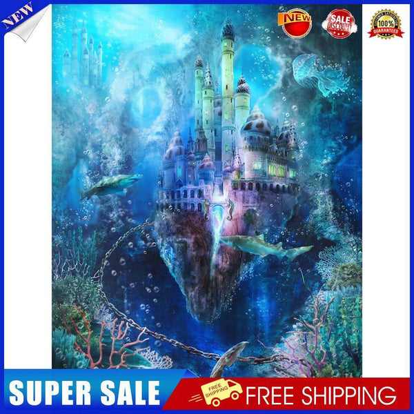 Underwater Castle Oil Paint By Numbers Kits Canvas Picture Wall DIY Crafts