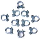 10pcs Carbon Steel Mini Fuel Injection Hose Clamps for Fuel Pipe (13-15mm)