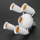Adjustable E27 Splitter 5 Heads Lamp Base LED Bulb Adapter Holder Socket Newly