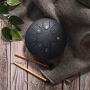Ethereal 6 inch Steel Tongue Hand Pan Drum 8 Tones with Mallets (Navy Blue)
