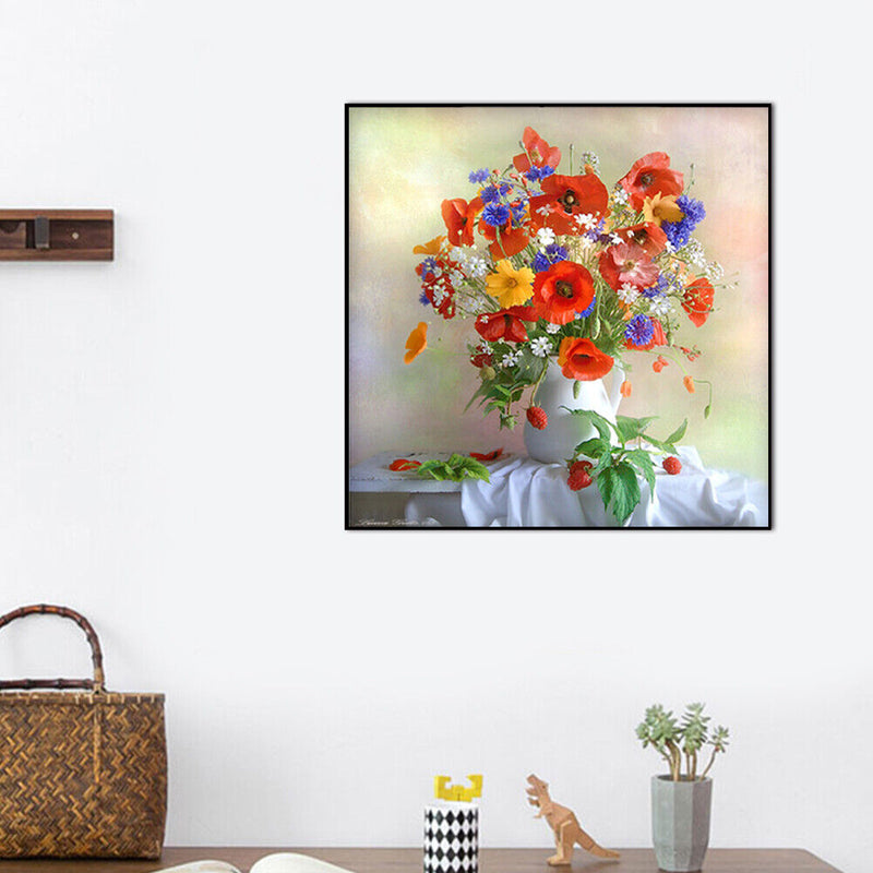 Rhinestone Diamond Painting DIY Flowers Vase Mosaic Picture Craft Wall Poster