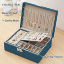 2 Layer Women Jewelry Box, Lockable Organizer, Display Storage Case (Green)