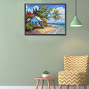 5D Diamond Painting Seaside Village Full Round Drill Rhinestone DIY Decoratio