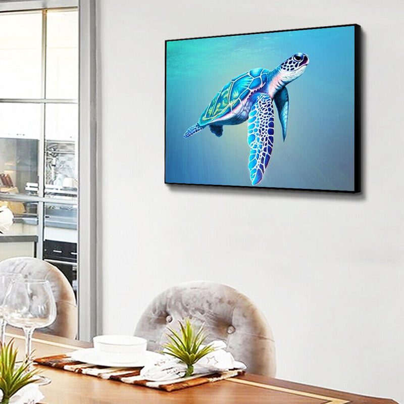Oil Paint By Numbers Picture DIY Painting Turtle Animal Handmade Gift for Adults