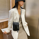Fashion Solid Color Messenger Bag Women Retro PU Leather Shoulder Phone Pouch