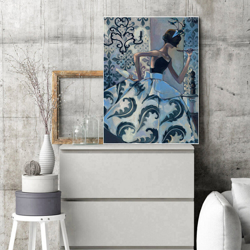 DIY Canvas Digital Oil Picture Big Dress Girl Paint by Number Home Picture Decor