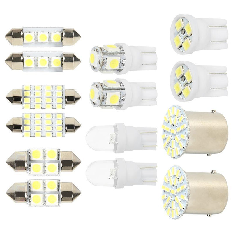 14Pcs LED Interior Package Kit For T10 36mm Map Dome License Plate Lights Newly