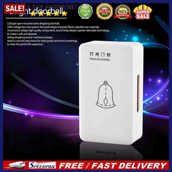 AC 200 Welcome Ding Dong Wire Door Bell External Wired Doorbell Surface Loud