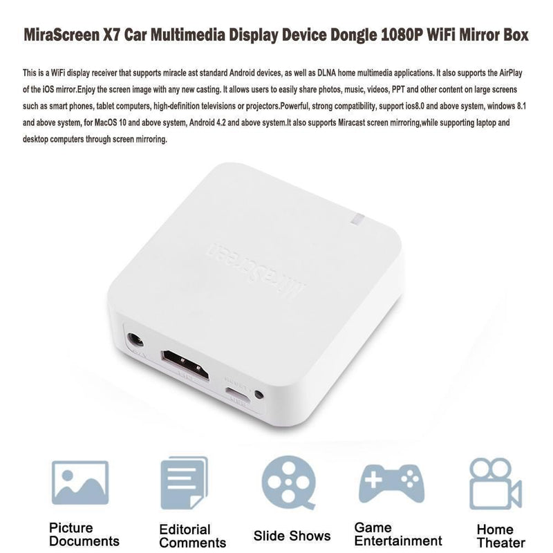 Wifi Mirror Box MiraScreen X7 Car Multimedia Display Device Dongle 1080P Wifi B