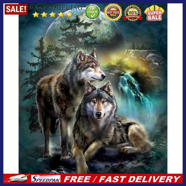 Wolf Frameless Picture Oil Paint By Numbers Hand Painted Picture for Bedroo