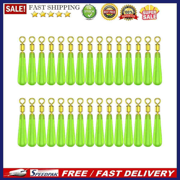 30pcs Copper Head Bobber Drift Fishing Floats Rotation Buoy Seat Fishing Bo