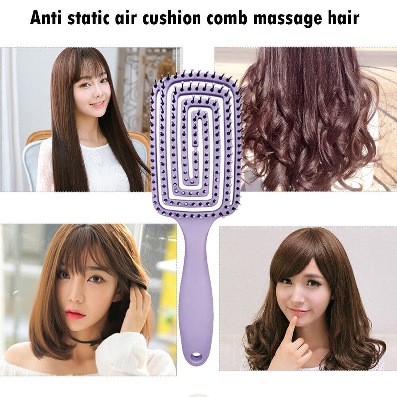 Massager Comb Wide Teeth Anti-static Salon Styling Smooth Hair Combs(Purple
