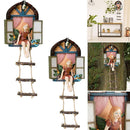 Outdoor Garden Decor Ladder Yard Art Tree Statue Hanging Sculpture Fairy House
