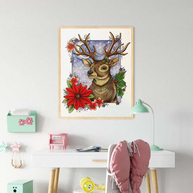 Deer Partial Oil Paint By Numbers Kit DIY Frameless Drawing Picture for Adu