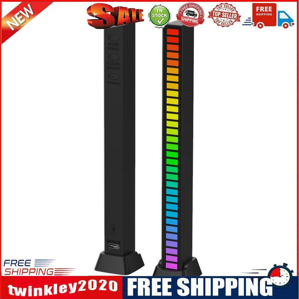 Rechargeable RGB Activated Music Rhythm Lamp Bar Sound Control (Black)