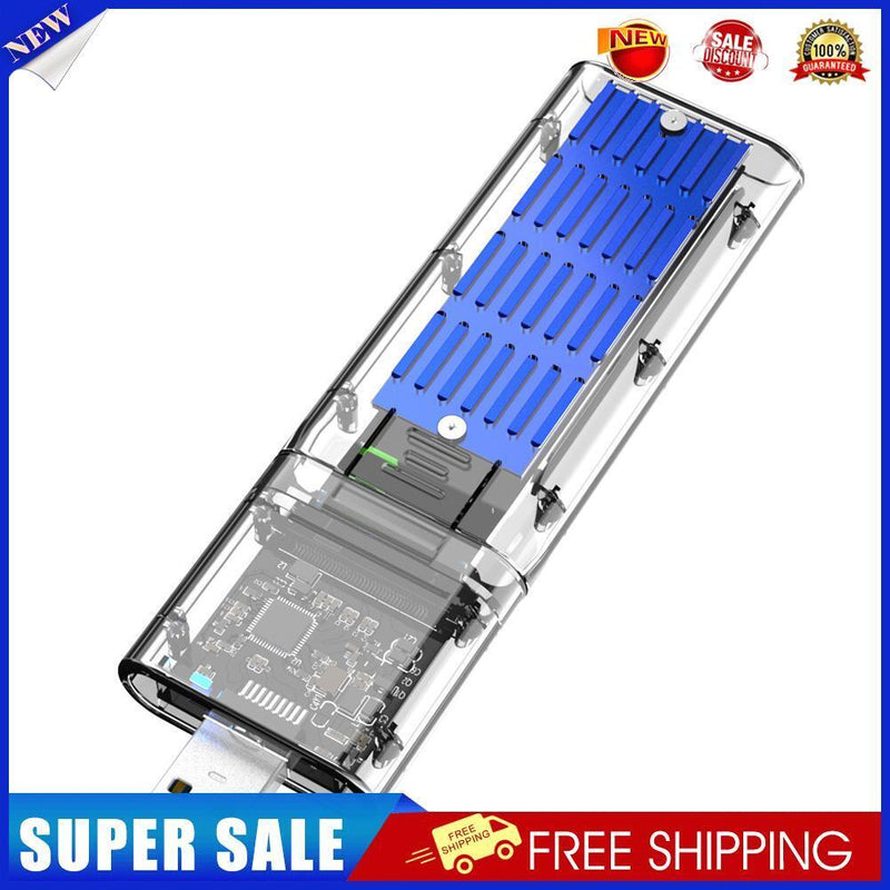 M2 SSD Case M.2 to USB3.0 Gen 1 SATA NGFF Hard Disk Enclosure Box(Blue)
