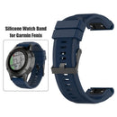 26mm Silicone Watch Band Strap for Garmin Fenix 6X/5X/5X Plus (Dark Blue) Newly