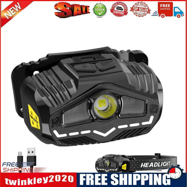 XPG LED Headlamp Wave Sensor Waterproof Outdoor Camping Cycling Headlight