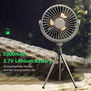 Remote Control Floor Table Air Cooler Ceiling Fan with Tripod LED (Grey)