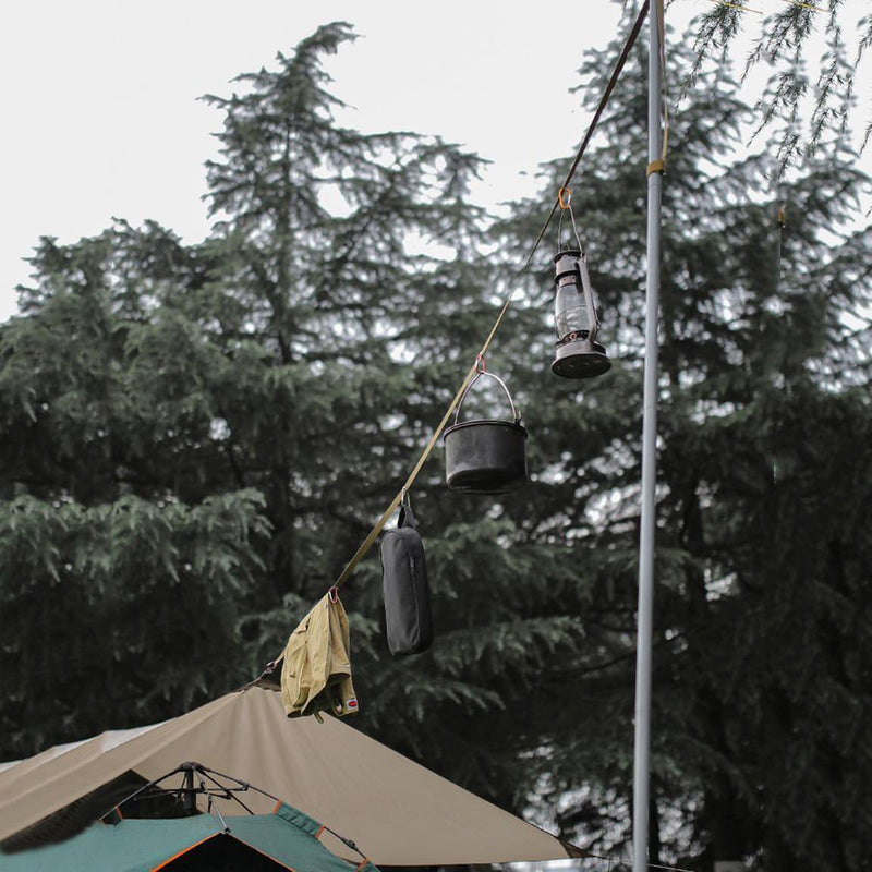 Tent Canopy Lanyard Clothesline Outdoor Camp Hiking Rope w/ Buckle (Khaki)