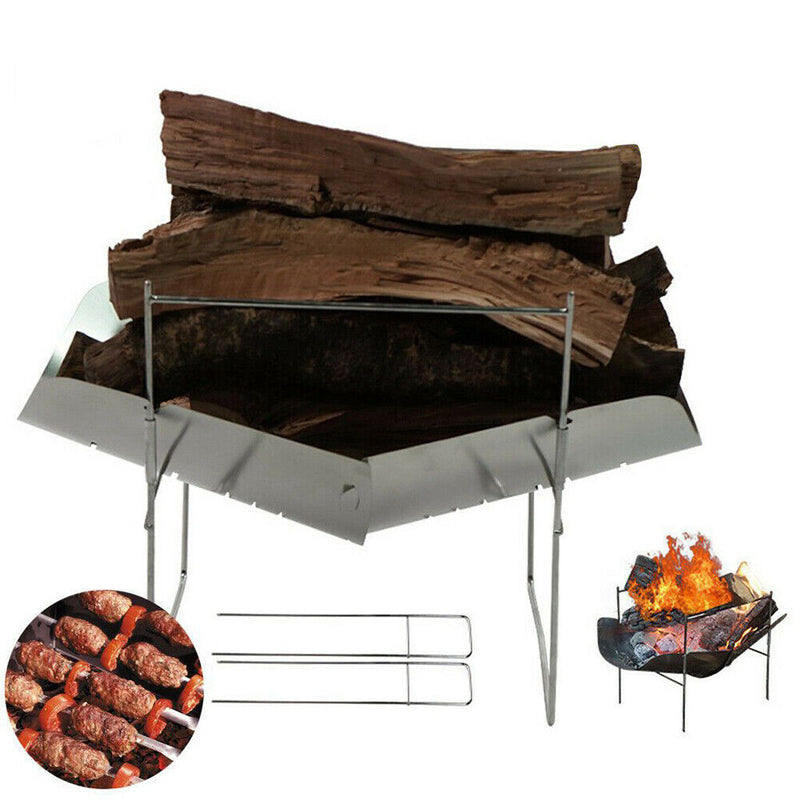 Portable Stainless Steel BBQ Grill Non-Stick Folding Barbecue Picnic Net Rack