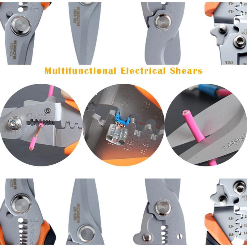 Multi-function Household Scissors Crimping Pliers Wire Stripper (120-6281) Newly