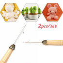 DIY Kit Crafts Wooden Handle Weaving Braids Tools Crochet Hook Knitting Needle