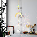 Hanging Crystal Light Catcher Metal Moon Sun Garden Wall Wind Chime (68) Newly