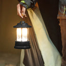 Retro Outdoor Camping Lamp Type-C USB Rechargeable Portable Lantern (Black)