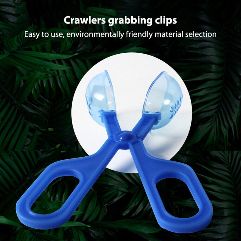 Reptile Terrarium Lizards Tweezers Pet Raising Feeding Tool Clips (Blue) Newly