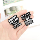 Backpack Funny Letters Brooches Black White Note Enamel Pins Cartoon Badges