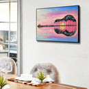Oil Paint By Numbers Guitar Scenery on Canvas Digital Paint Wall Art Handicraft