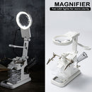 Welding Magnifying Glass with 10 LED Light Clip Soldering Magnifier (White)