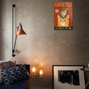 Cups on Cat Head Retro Metal Plate Tin Sign Plaque Poster for Bar Club Cafe