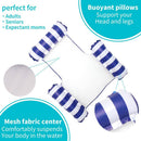 Striped Hammock with Armrest Pool Float Lounge for Water Relaxing (Green)