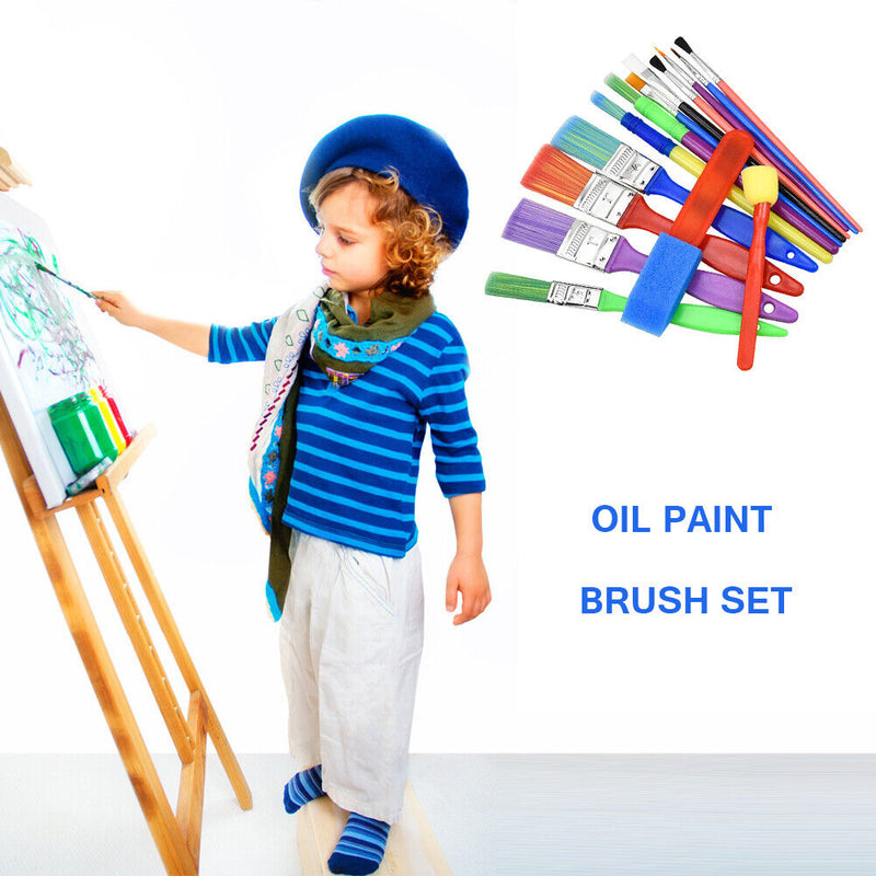 15pcs Paint Brush Set Kids Colorful Oil Painting DIY Brushes Doodle Tools
