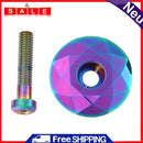 1-1/8 inch Bike Stem Top Cap MTB Bicycle Headset Cap Cover with Bolt Burnt Blue